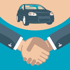 Handdruk na autoverkoop